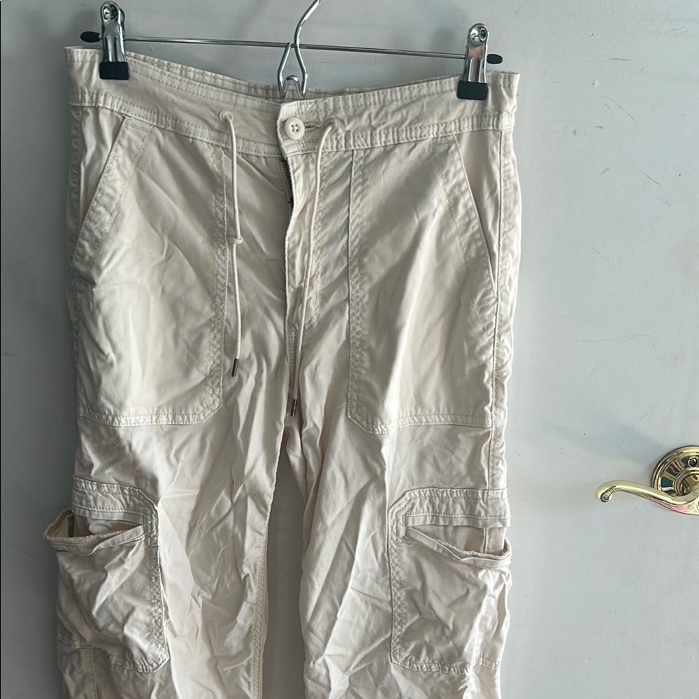 American Eagle Outfitters Cream Cargo Pants